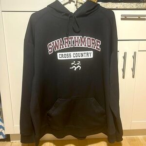 Swarthmore Cross Country Hoodie Black Pullover Sweatshirt Size 2XL